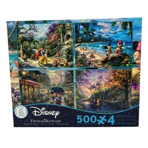 Disney Snow White‎ Puzzle Set 4x500 Piece Thomas Kinkade Pocahontas Mickey Ceaco